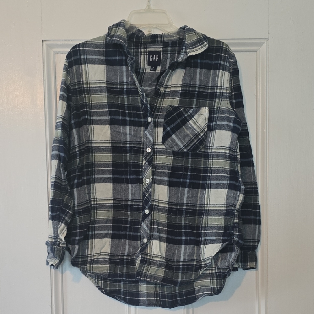 GAP Black and White Plaid Shirt
